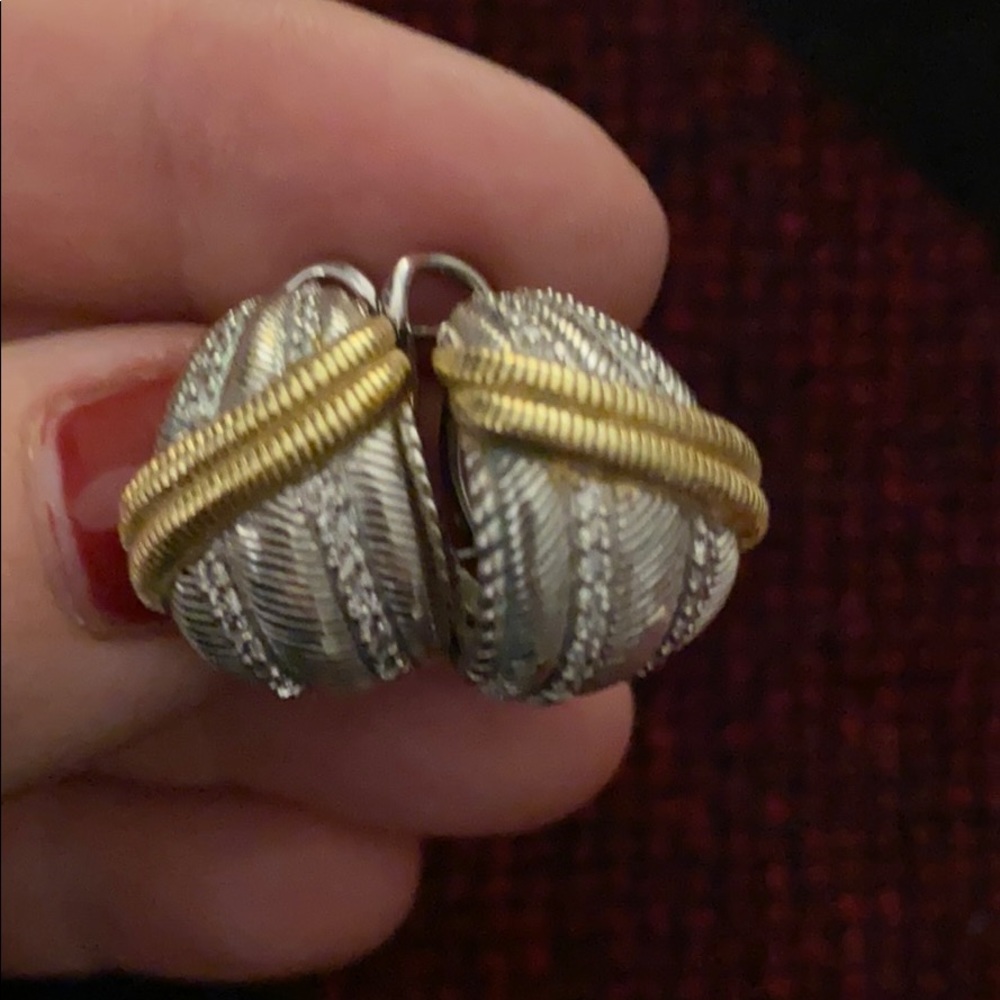 Judith Ripka sterling pierced earrings